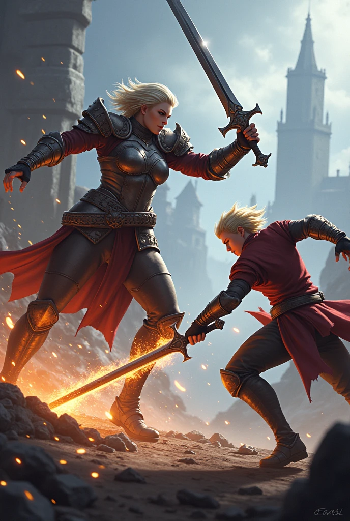 Garen fought Ezreal But with the genders reversed