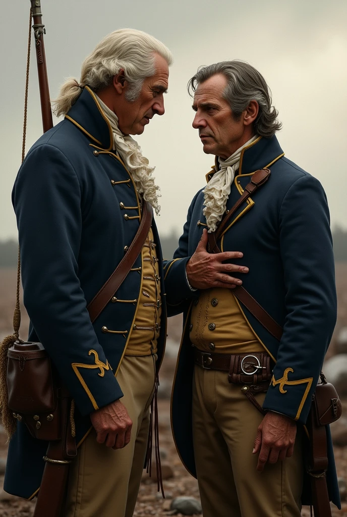 George Washington placed a hand on John's shoulder and said, "We're all tired, John.