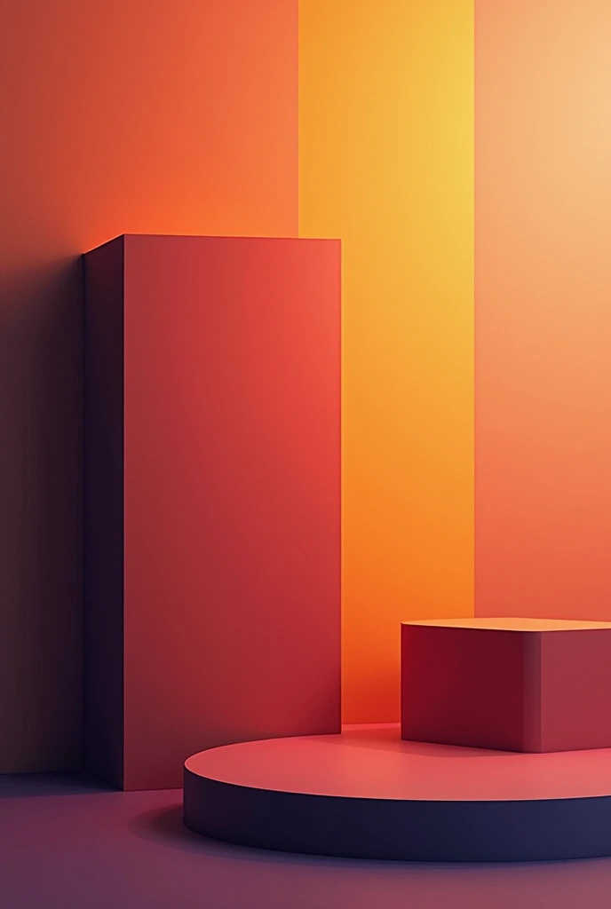 Abstract geometric composition in warm colors 