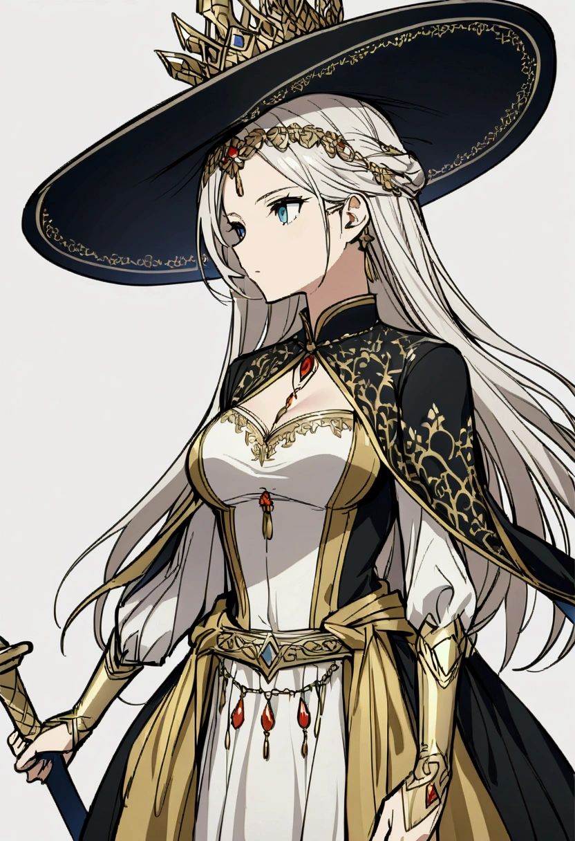 When we imagine the profile of this girl in traditional 18th century British clothing,She holds an elegant sword,Standing。Here is her vivid image:,Focus on the sword-holding action:
She was wearing a gorgeous 18th century British aristocratic robe,Dark blue silk shimmers with golden fabric edges。On her arms she wore delicate gold and silver bracelets,Complements the silk belt around the waist,Highlighting her noble and elegant figure。
She wore a black velvet hat on her head.,The brim is inlaid with gold embroidery and small jewels,The hat is tied with a dark blue ribbon.,Falling softly behind her。
However,The most eye-catching thing is the long sword in her hand。The hilt is covered with exquisite silver ornaments,The scabbard is engraved with intricate patterns。She held the hilt gracefully.,The sword tilts forward slightly,Demonstrating her mastery of swordsmanship and her confident and calm demeanor。
Her eyes were focused and deep,As if thinking about the unknown and her own future。The long sword in her hand is both a weapon,It is also a symbol,It symbolizes her courage、Determination and the pursuit of adventure。
