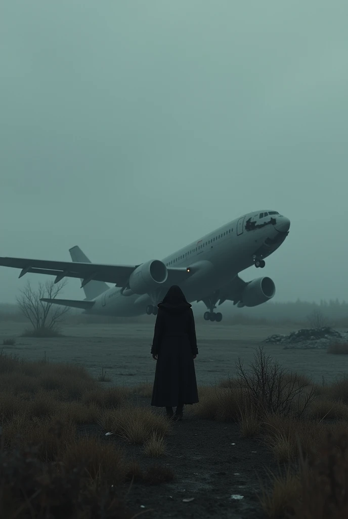 Create a mourning image with an airplane