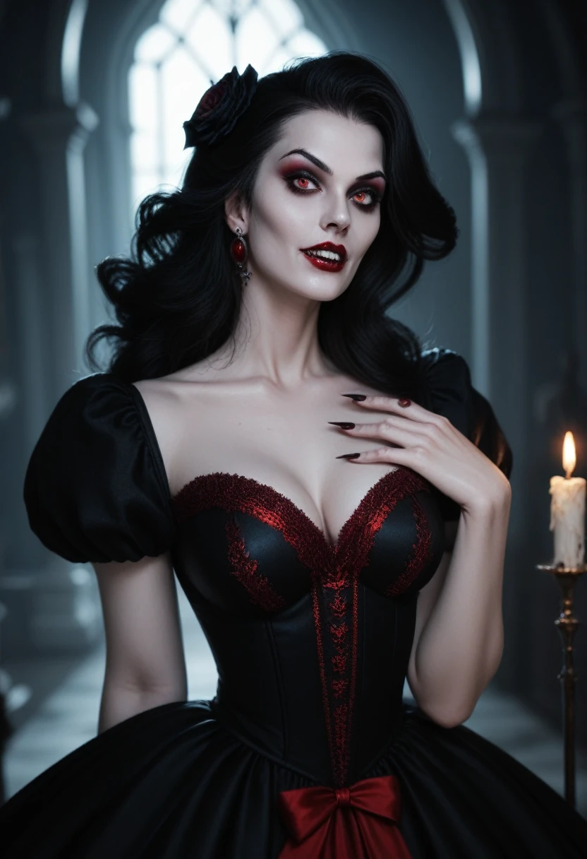 4girls, sexy latex Maid vampire Outfit, a beautiful latex maid vampire with long straight hair quilt, BLACK hair, detailed eyes, red eyes colors, extremely detailed face, long eyelashes, intricate maid uniform with lace and ribbons, standing in a luxurious victorian-style room, window light, dramatic lighting, cinematic composition, highly detailed, photorealistic, 8k, masterpiece, (big breast:1.4), (latex corset:1.8), (nude:1.5)