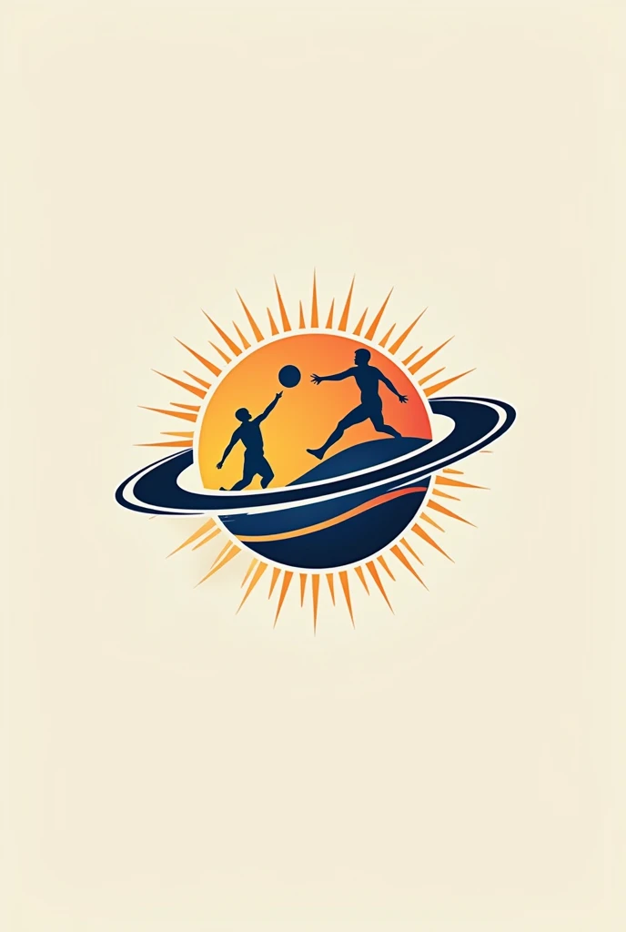 a logo with centralized writing PLANET with a capital letter and VÔLEI with a lowercase letter, written with planet being the name highlighted in the logo 

be minimalist 

with planet elements, the shadow of a volleyball player, playing a radiant star, a simple contemporary art background