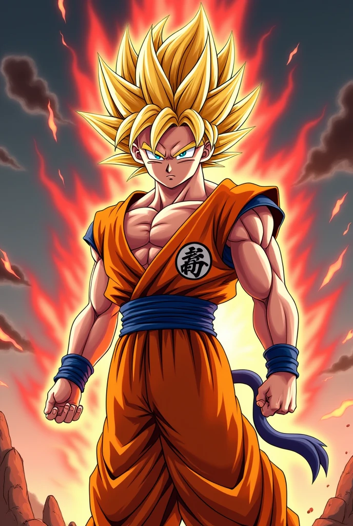 Goku super Sayayin with red cross band