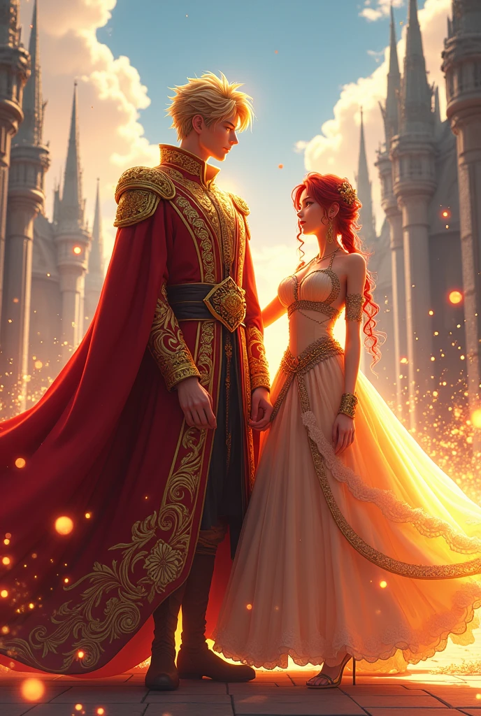 An image of Katsuki Bakugo dressed as a King and Uraraka Ochako dressed as a Queen, Art 3D