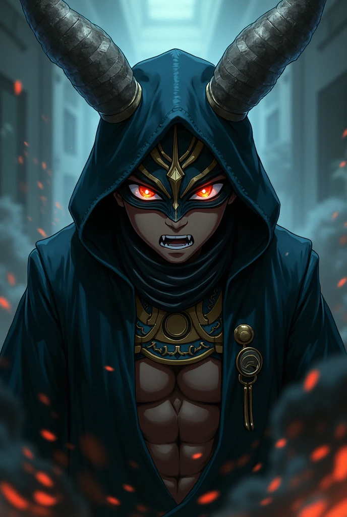 Izuku villain dressed as anubis using bnha drawing style
