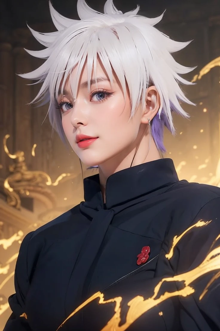 (Hyper Real), ancient shrine maiden, female shaman, giant beauty, safe, high resolution, real short hair, blonde, blonde woman, skin texture details, super high resolution, realistic, plump figure, smile, beautiful expression, small purple hair Airy long blonde hair, divine spirit, very delicate and detailed skin texture, (ancient luxury luxury temple), ancient priestess, cleavage, plunging neckline, big red lips , (luxurious purple croptop and luxurious accessories)