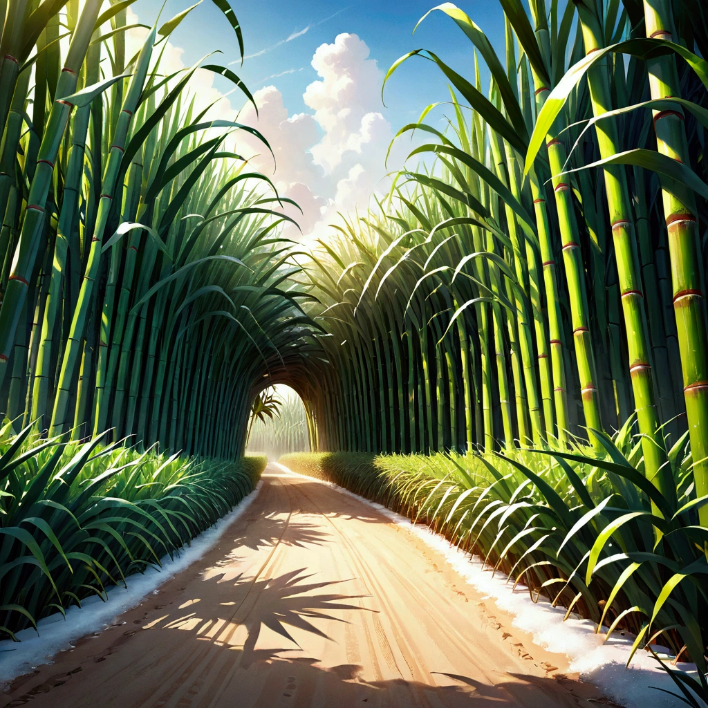 Create a beautiful composition with sugar cane elements