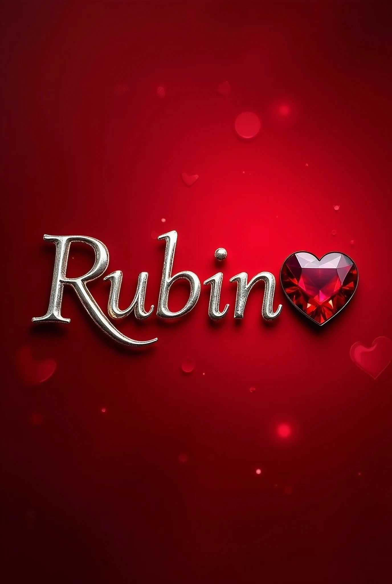Create a soap opera cover, with ruby red background, with the name Rubino as the main name and with a ruby stone in the letter I of the name Rubino