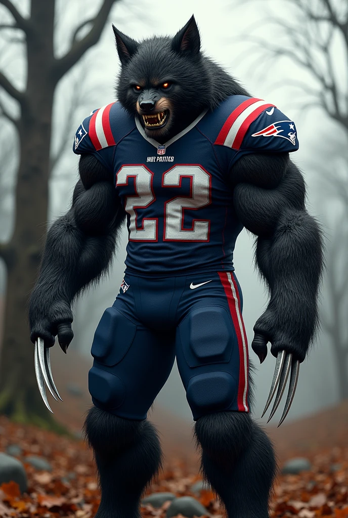 Masked Wolverine con chamarras de New England Patriots