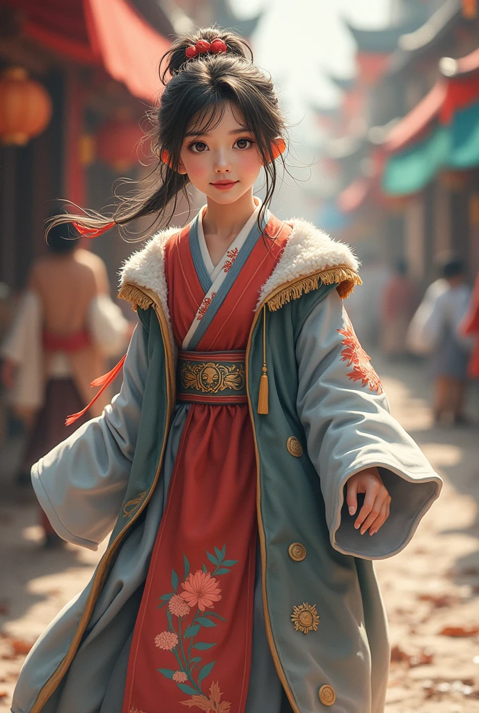 Of course。以下是对一位身着中国与波兰传统apparel融合的中国龙少女的外貌描述:
---
### **Appearance and hairstyle**
**Face and hairstyle:**
This girl has typical Chinese dragon features.,Fair skin,The facial features are three-dimensional and delicate。Her hair is dark and voluminous,The long hair is cleverly tied into a traditional bun,The bun is filled with decorative hairpins.,A fusion of Chinese and Polish styles。The hairpin is inlaid with delicate jade and gemstones,Shining with a shimmer。
### **Headdress:**
**Dragon Horn:**
她的头上戴着一对独特的Dragon Horn,这些Dragon Horn巧妙地结合了中国龙和波兰传统的元素。Dragon Horn呈弯曲状,It's like the horns of two dragons intertwined,The surface of the horn is decorated with traditional Chinese dragon scale textures and exquisite Polish carvings.。The top of the horn is inlaid with small jewels,Symbolizes power and glory。Dragon Horn的颜色是深金色和翠绿相间,Symbolizes mystery and wealth。
### **apparel:**
**Jacket:**
她穿着一件结合了中国和波兰传统的Jacket,The design of this dress combines the Chinese silk texture and Polish embroidery craftsmanship。Jacket的主色调为深红色,The front and cuffs are decorated with exquisite gold embroidery,Depicts dragons and Polish folk motifs。High collar,Presenting the traditional Chinese neckline design,The cuffs are decorated with traditional Polish lace.,Showing exotic style。
**skirt:**
她的skirt是一条长款的传统中国旗袍式skirt,The color is dark blue,It is embroidered with intricate golden dragon patterns.,Showing the splendor of Chinese tradition。skirt的下摆和腰部装饰有波兰风格的绣花带,Patterns include delicate florals and geometric shapes,Added layering and visuals。
**coat:**
她穿着一件精致的coat,Combination of Chinese robe and Polish shawl styles。coat为黑色丝绸材质,The shoulders and sleeves are decorated with traditional Polish embroidery lace,The hem is decorated with Chinese-style ribbon ties,Showing an elegant demeanor。
### **accessories与配件:**
**belt:**
她的belt是一条宽大的装饰性belt,Made of traditional Chinese silk fabric,belt上缀有波兰风格的金属扣环和珠宝,Creates a gorgeous visual effect。
**accessories:**
她佩戴着一系列精致的accessories,Includes a Chinese-style jade necklace and Polish-style silver earrings。The necklace has a detailed dragon carving,The earrings are exquisite Polish folk designs,Flashing with a shimmering light。
### **shoe与sock:**
**shoe:**
她穿着一双结合了中国传统绣花鞋和波兰皮靴设计的shoe。shoe为黑色绸缎制成,Beautifully embroidered Chinese dragon pattern on the upper,The heel is decorated with traditional Polish wood,Adds uniqueness to the style。
**sock:**
她的sock是用细致的绸缎编织而成,颜色与skirt相协调。sock的边缘装饰有中国传统的花纹刺绣和波兰风格的蕾丝花边,It embodies the perfect fusion of two cultures。
### **Overall impression**
这位龙少女的整体造型展示了中国与波兰传统apparel的巧妙融合。Her dress retains the traditional Chinese mystery and magnificence.,It also incorporates the delicacy and elegance of Polish tradition。Dragon Horn的独特设计突显了她的神秘身份,而apparel和accessories的结合展现了两种文化的深厚与交融。