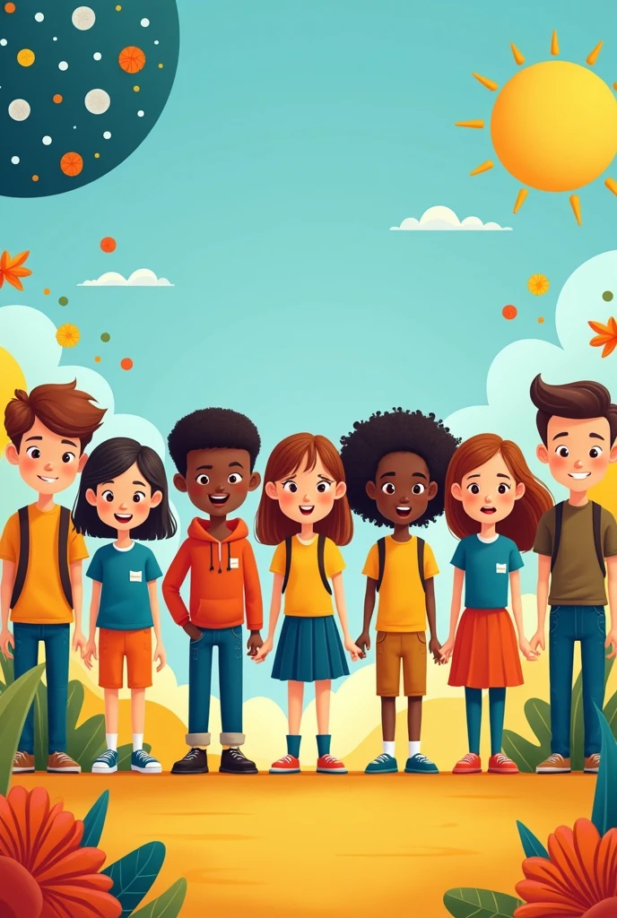 An example of a special education school banner with a blue and yellow background