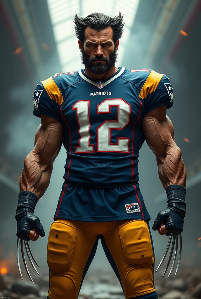 Wolverine con jersey #12 de New England Patriots