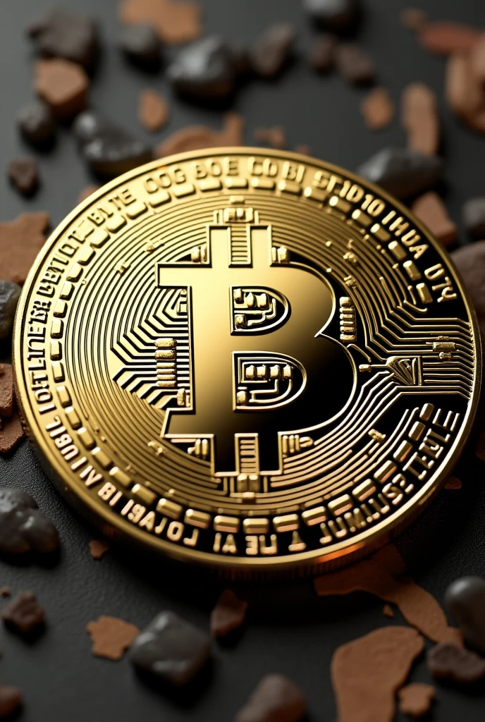 A shiny coin with a reflective surface features the iconic Bitcoin logo at its center. Encircling the logo in bold, prominent letters is the word "TurboRibbit," creating a striking and eye-catching design.