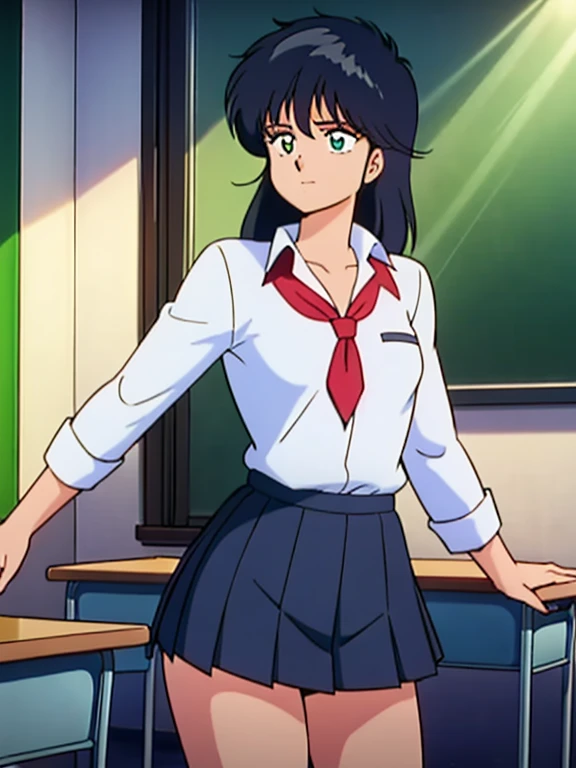 25-year-old woman, Mature Woman, ((In the classroom)), ((school uniform)), RAW Photos, (photoRealistic: 1.37, Realistic), Highly detailed synthetic CG 8K wallpaper, One girl, (((Perfect body: 1.1)), (Medium chest: 1.2), Looking at the audience, (((Straight from the front)))), (high qualityスキン:1.2, Glowing Skin), 8K Ultra HD, Digital SLR, Soft lighting, high quality, Film Grain, Fujifilm XT3, ((whole body:  0.8)), (Professional Lighting:1.4) ,