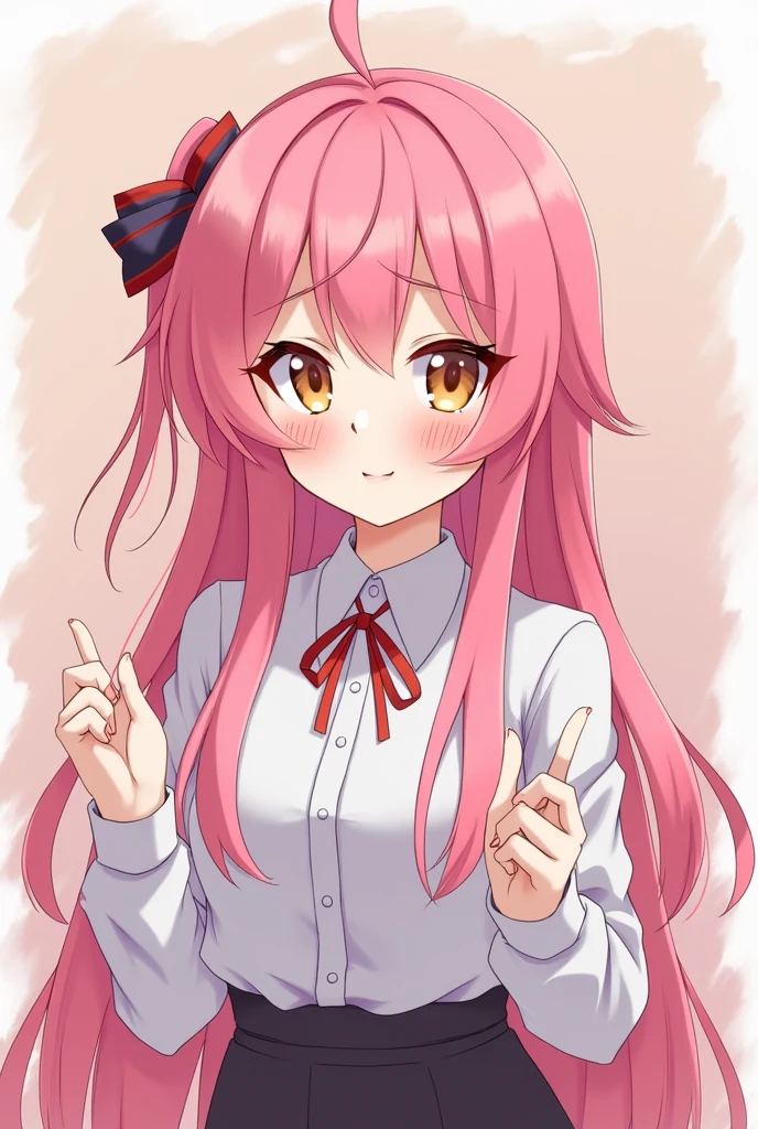cute anime girl with pink hair