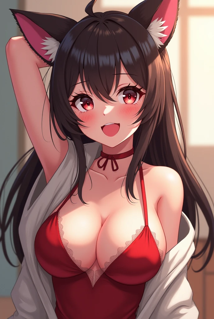 A anime sexy woman furry with enormous breaths without Clothes