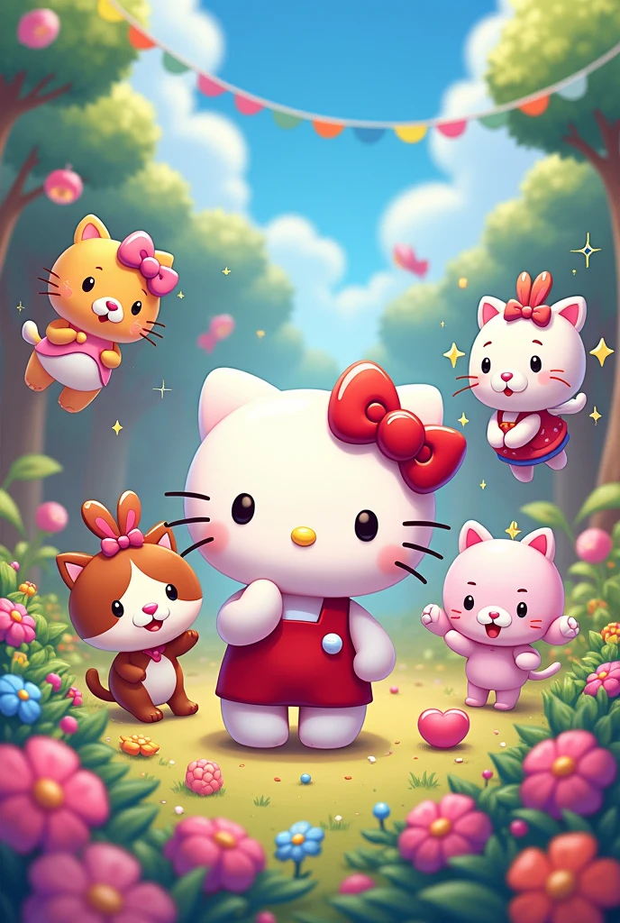 Hello kitty and 5 friends