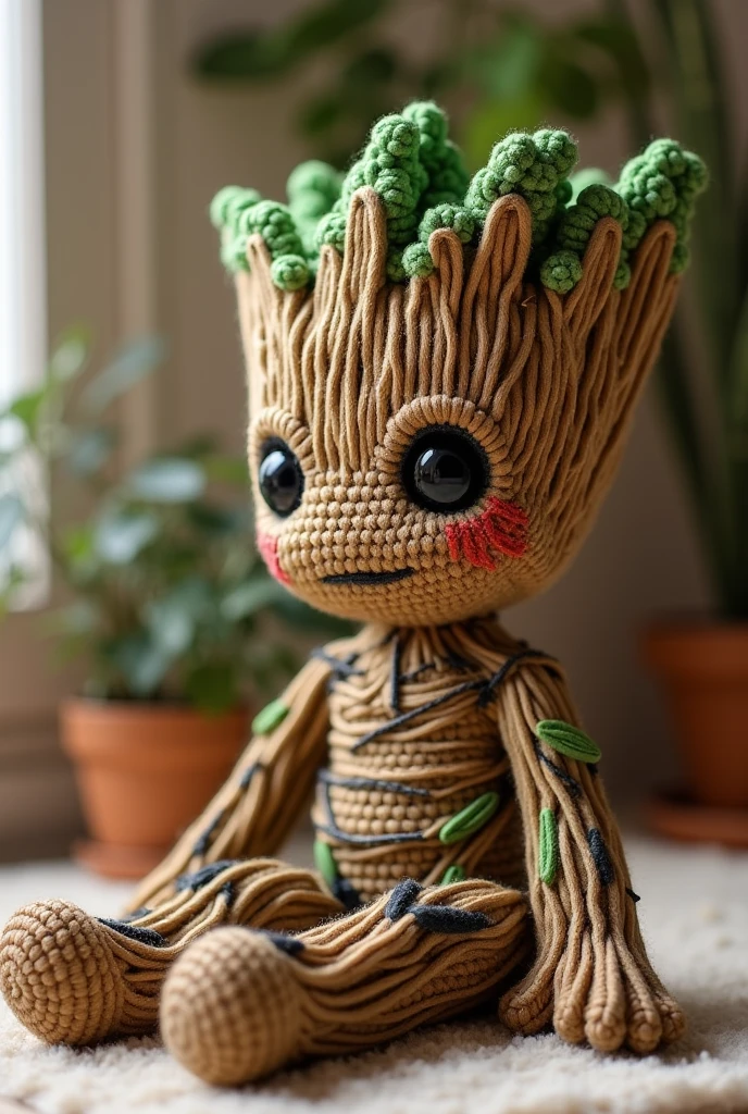 Groot crocheted sitting