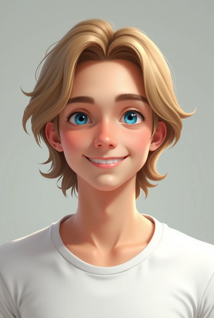 Michel Marhold 24 years old blond blue eyes German white t-shirt cute face