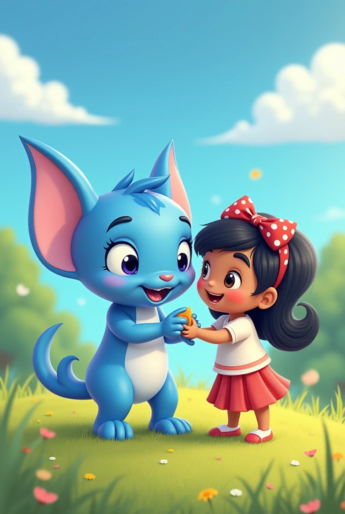 Bluey cartoon playing with a kwai girl