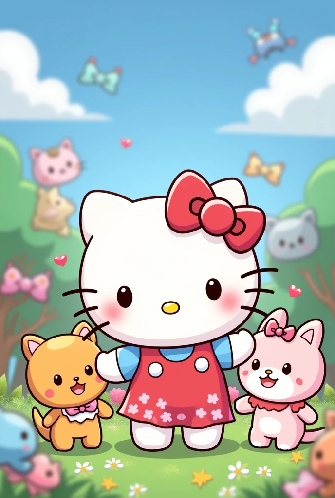 Hello kitty and 6 friends from super cute adventures 
