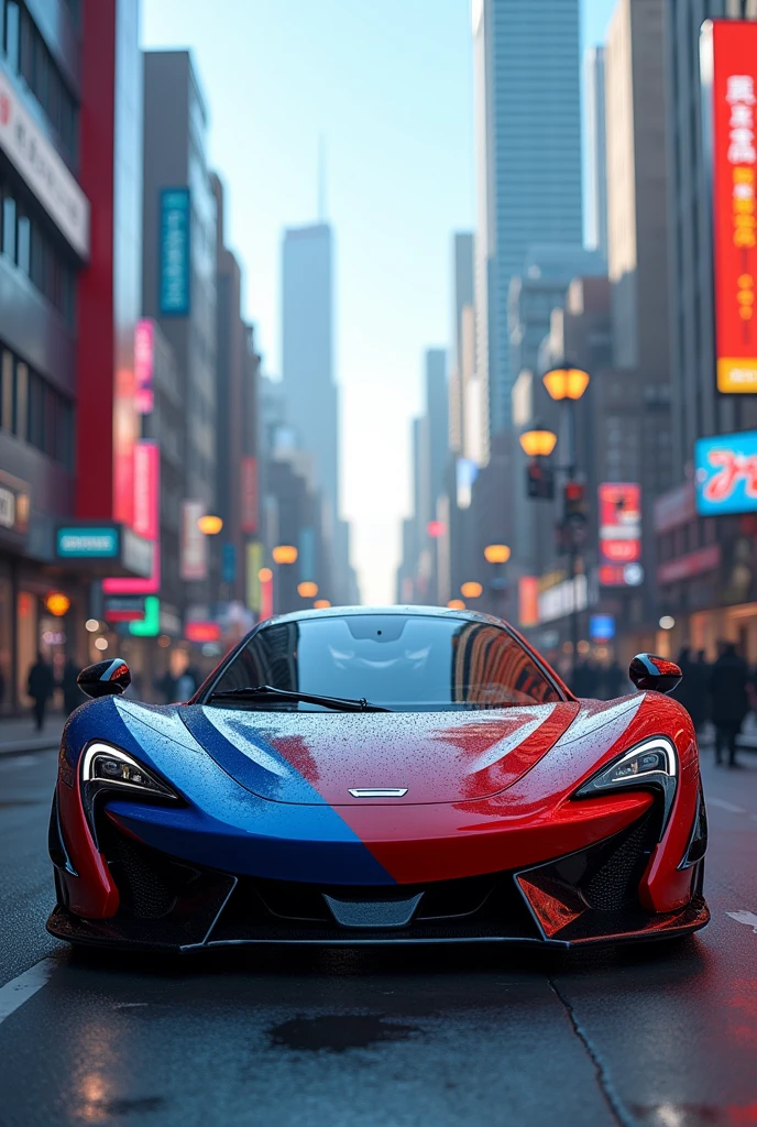 You make me a red and blue car
