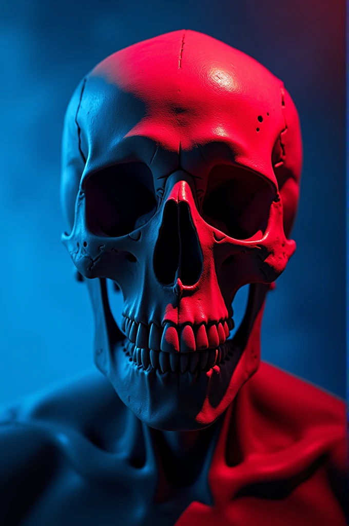 Skull image red and blue