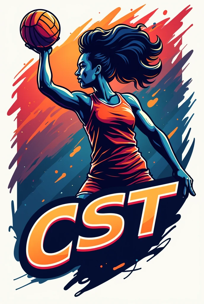 Logo for a volleyball team with the letters CST as a slogan