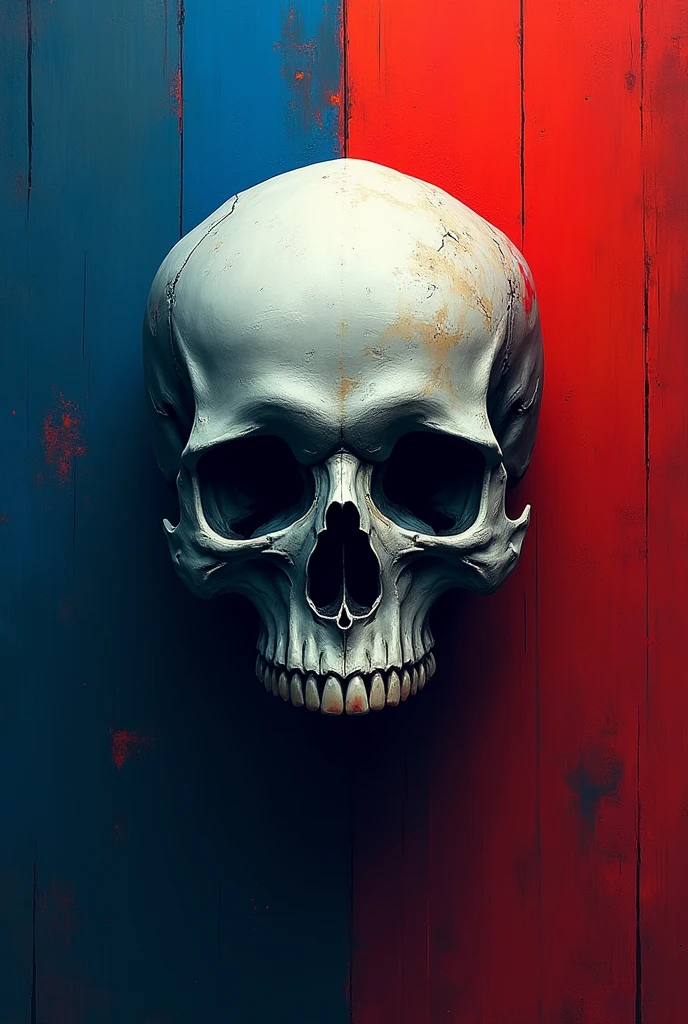 The skull image uses a red and blue background