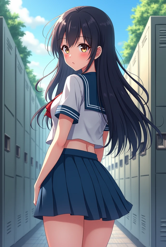 Anime girl girl with big ass