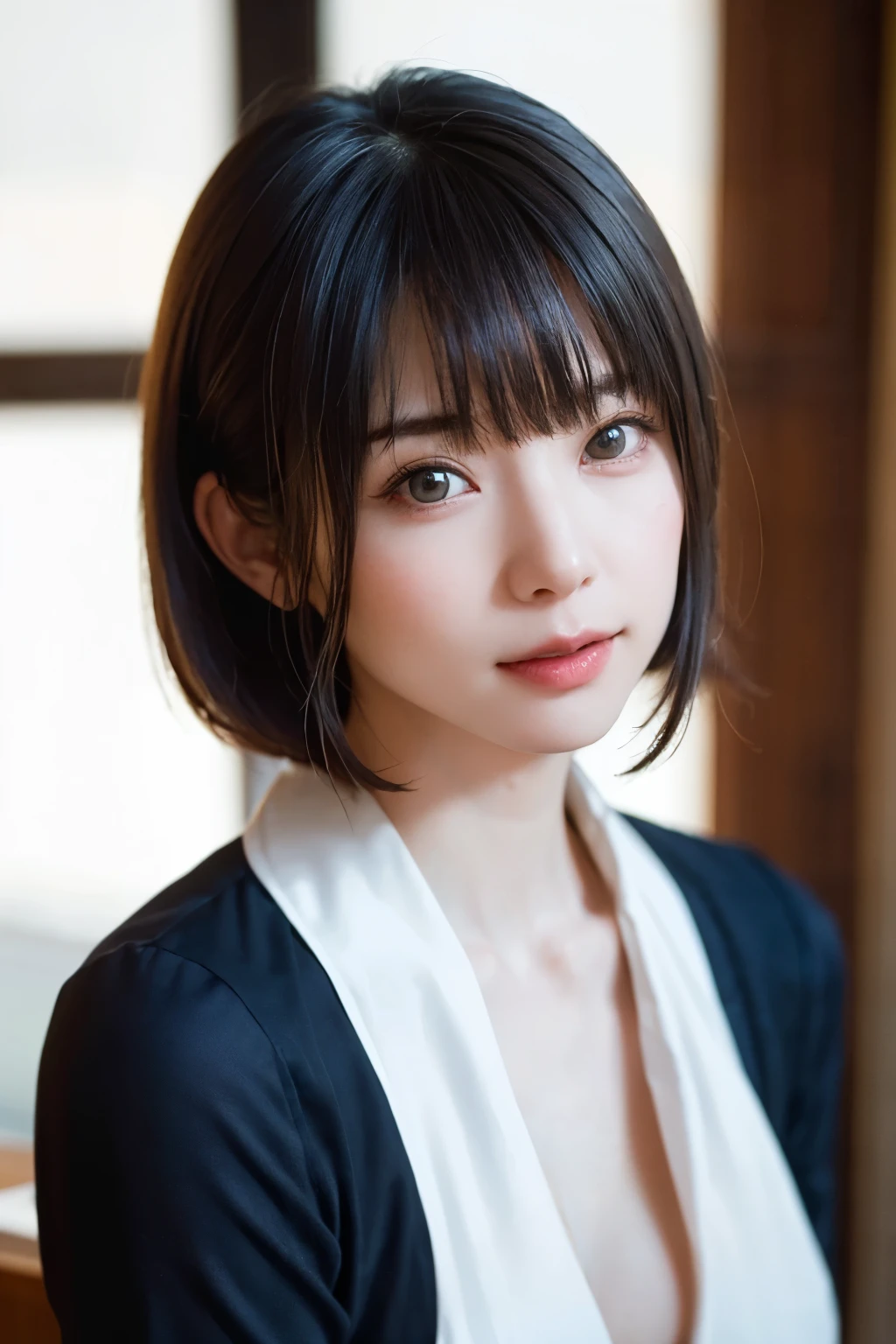 (masterpiece, Highest quality、Realisticに全てを詳細に美しく描画する、Very attractive adult beauty、Add strong highlights to the eyes、Look closely at the camera:1.4、A beautiful woman with mature charm、Ideal body type、Perfect Anatomy、Short Brunette Bob、Shiny Hair、Lip gloss),One Girl, alone, 明るい茶色のShiny Hair, scarf,Realistic, Looking at the audience、Please tilt your head a little, Bright colored crystal light blue eyes, 短いShiny Hair、 chestの中央に穴が開いた白いタートルネックの服,chestの真ん中に丸い穴が開いたセクシーな白いタートルネックのニットセーター、 lips, Lip gloss，prohibit, Upper Body、Big eyes、eyelash、Face is a little red、Embarrassing)、((Italian road system in winter))、((Short hair with bangs、Big eyes、Give students a very strong highlight、{Hugeな|big|Hugeなな|Mega} chest:2、とてつもなく大きなchest:2、Gazing at the audience、Very beautiful beauty、Listen carefully、艶のある美しいlips、Long neck、Laugh a little、Beautiful Teeth、Laughing with your mouth open、Heart-shaped pupils))、28 years old、Very cute supermodel、{Huge|big|Hugeな|Mega} chest, chestの谷間、A very picturesque background、Beautiful out-of-focus background、A wonderful sexiness that is full of dignified charm