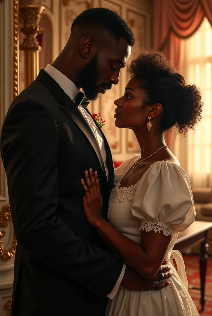Handsome black man falling for his maid