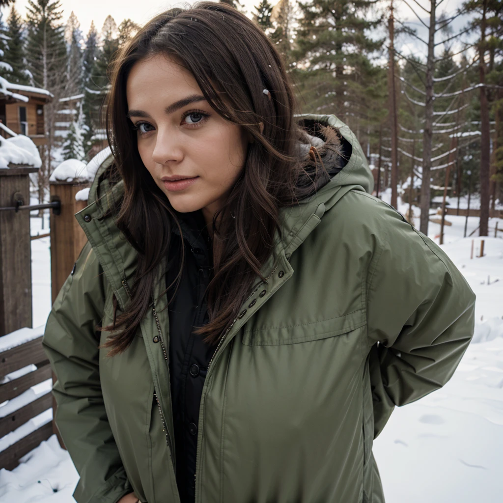 Make a woman in a parka