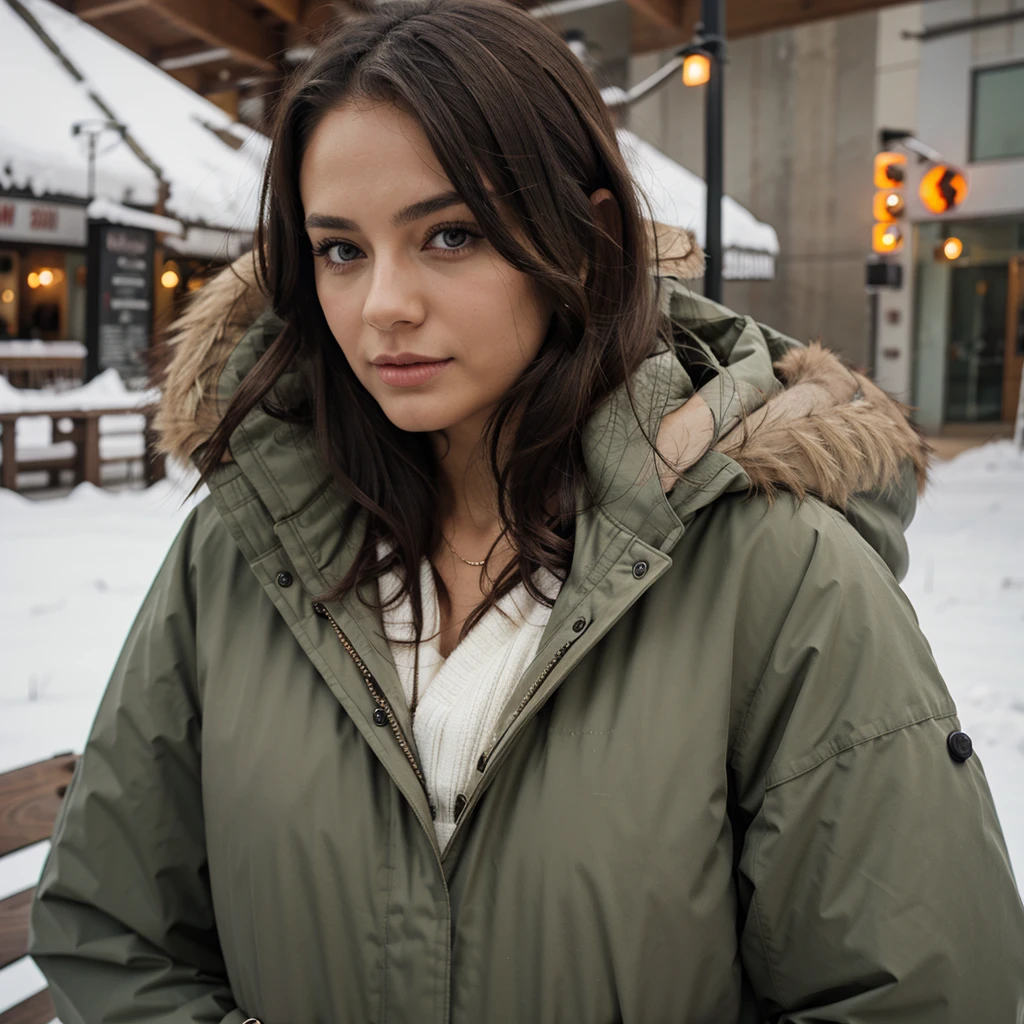 Make a woman in a parka