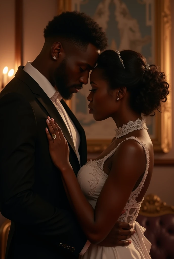 Handsome black manfalling for his maid
