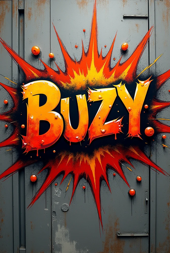 Bomb style graffiti with the word "Buzy"