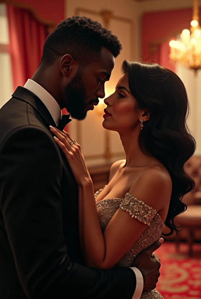 Handsome black man falling for his maid ,his wife watching with jealous
