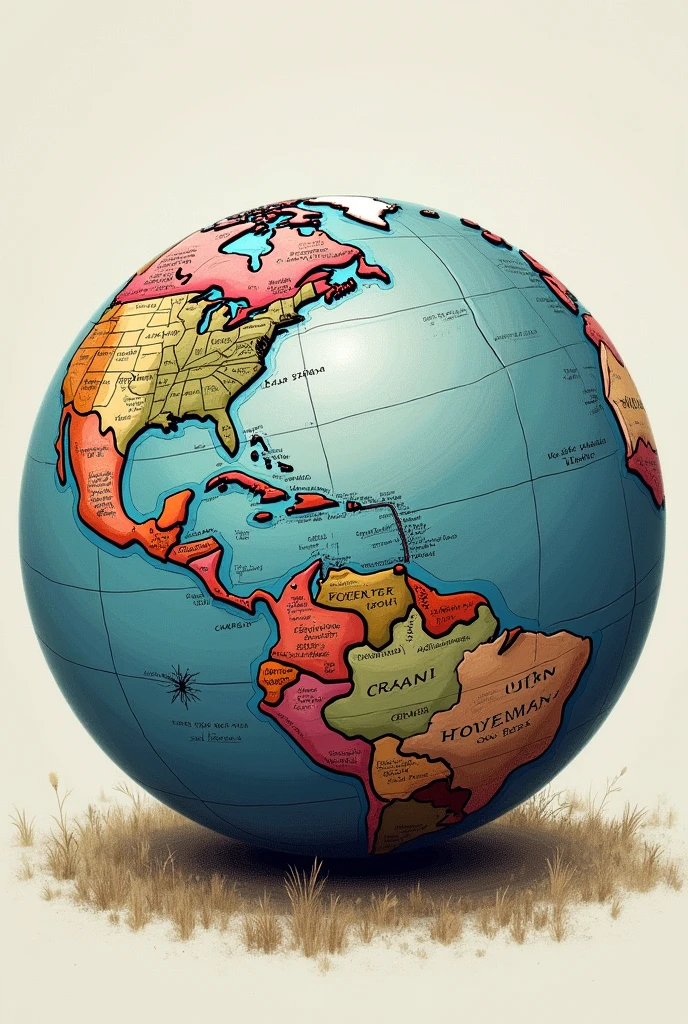 I want a profile picture of a globe drawn with the skin of a soccer ball
