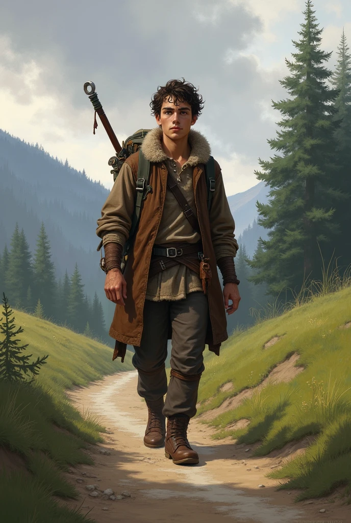 a 17 year old adventurer from medieval times, walking to the capital 