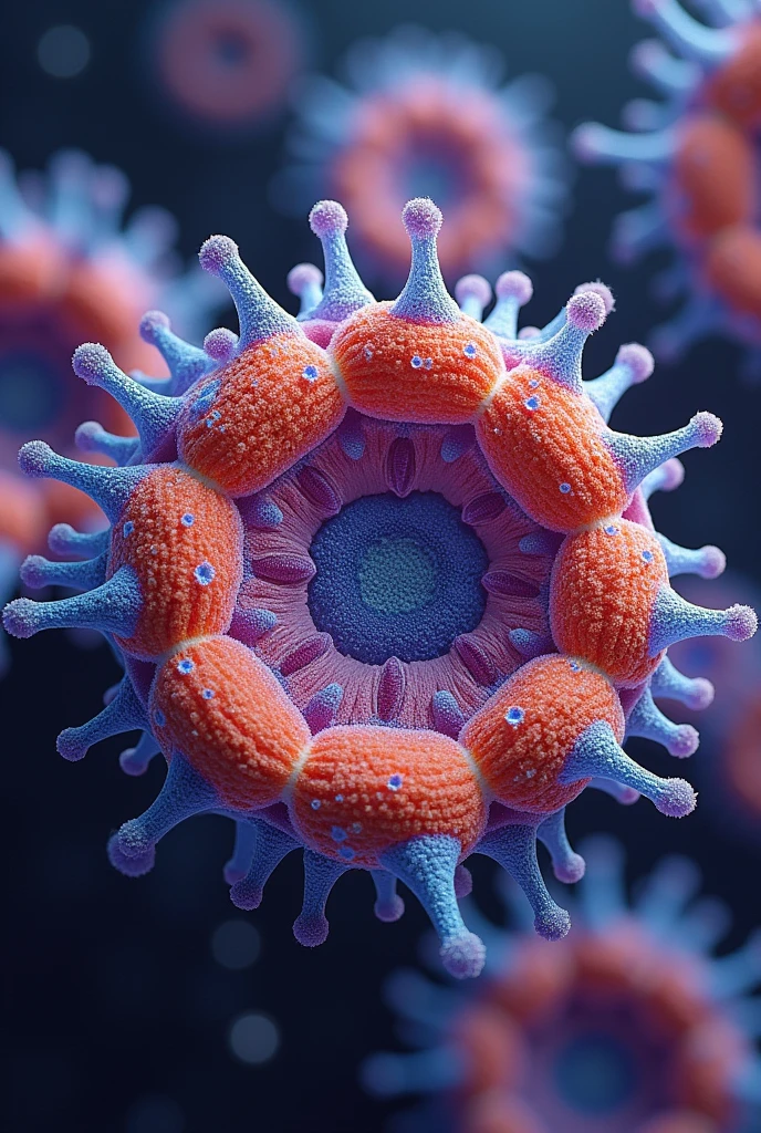 electron microscope photography, eukaryotic cell, Membrana Celular, metabolism, Proteins,  minimalistic, villany, tessellation, fullcolor
