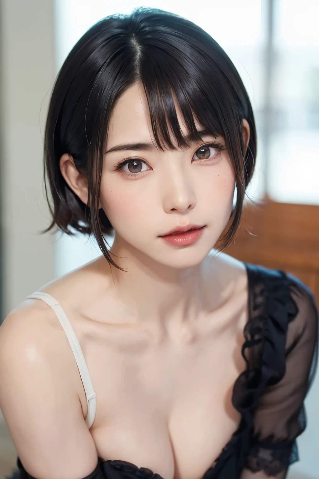 (masterpiece, Highest quality、Realisticに全てを詳細に美しく描画する、Very attractive adult beauty、Add strong highlights to the eyes、Look closely at the camera:1.4、A beautiful woman with mature charm、Ideal body type、Perfect Anatomy、Short Brunette Bob、Shiny Hair、Lip gloss),One Girl, alone, 明るい茶色のShiny Hair, scarf,Realistic, Looking at the audience、Please tilt your head a little, Bright colored crystal light blue eyes, 短いShiny Hair、 chestの中央に穴が開いた白いタートルネックの服,chestの真ん中に丸い穴が開いたセクシーな白いタートルネックのニットセーター、chestの谷間を見せる、 Beautiful glossy lips, Lip gloss,prohibit, Upper Body、Big eyes、eyelash、Face is a little red、Embarrassing)、((Italian road system in winter))、((Short hair with bangs、Big eyes、Give students a very strong highlight、{Hugeな|big|Hugeなな|Mega} chest:2、とてつもなく大きなchest:2、Gazing at the audience、Very beautiful beauty、Listen carefully、Beautiful glossy lips、Long neck、Laugh a little、Beautiful Teeth、Laughing with your mouth open、Heart-shaped pupils))、28 years old、Very cute supermodel、{Huge|big|Hugeな|Mega} chest, chestの谷間、A very picturesque background、Beautiful out-of-focus background、A wonderful sexiness that is full of dignified charm