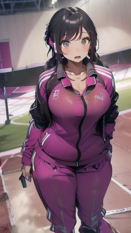(must be follow these prompts:2.2),masterpiece,best quality,extremely detailed,(in her clothing:3.5),(in her track suit clothing:3.6),(adorable expression:2.5),(usual face:2.2),(displayed one girl on single picture:2.4),(black hair:2.1),(A short, slightly plump high school girl wearing a tracksuit:2.2),(The high school girl looks innocent, but she wears her jersey jacket and pants that have been covered in semen every day while drying them.:1.6),(The high school girl is trying to hold back her strong sexual desire by keeping her jersey on..8),(The high school girl's entire body, clad in her jersey, was covered in a sticky, slimy secretion that had been produced during her sexual climax.:2.1),(The high school girl was also subjected to sexually aroused male members of the club sniffing the crotch area of her jersey and splashing semen on her.:2.6),(The high school girl was wearing a tracksuit that had been ejaculated into a long time ago, and the semen that had soaked into it had turned amber in color and become a stain.:2.2),(libidonous tumultus are happened on her mind:1.8),(The crotch area of the high school girl's jersey was smelling very bad due to sweat and love juices.:2.4),(その女子高校生はInnocent faceでとても可愛い:1.9),(Lewd love juices are dripping down the inner thighs of the high school girl's tracksuit pants.:2.1),(The breasts of the high school girl covered by her jersey are bulging out due to her strong lust.:2.1),(men's elected twangers were inserted her to the depth:2.3),(A high school girl with a plump, round body and a semen-smelling body:2.3),(she was already stroked up to the depth intervaginal sensuous spot:1.8),(notably buldged up her inner labia majora:2.6),(A young, shy moan:1.5),(having big breasts in her clothing:2.2),(A high school girl with an innocent impression exercising:2.3),(The high school girl is short but has a slightly plump body.:2.1),(The crotch of his tracksuit pants is discolored with love juices.:2.5),(The high school girl was convulsing with her love juices dripping from her pussy, which was hidden under her pants.:1.8),(The smelly tracksuit pants that tightly hug the high school girl's plump thighs are wet with lewd secretions.:2.0),(The high school girl endures the sloppy mess by keeping her tracksuit pants on.:2.5),(A high school girl who always holds her crotch over her pants:2.1),(A moan filled with childish embarrassment:1.5),(The breasts and nipples of the high school girl covered by her jersey are bulging with lust.:2.1),(The high school girl is practicing seriously.:2.5),(The high school girl's legs are short and thick.:2.2),(she looks like japanese idol:2.3),(The high school girl's jersey is made of a durable material that will never tear.:3.3),(Her breasts are completely hidden under her jersey:1.9),(she looks like a ta:2.0),(All of this happened to the high school girl herself, not anyone else.:3.5),(Make sure to depict the face:5.3),(Calm expression:4.3),(Innocent face:3),(The film depicts just one high school girl.:3.3),(The only characters are the high school girls.:4.2),(Portrait Style:5)