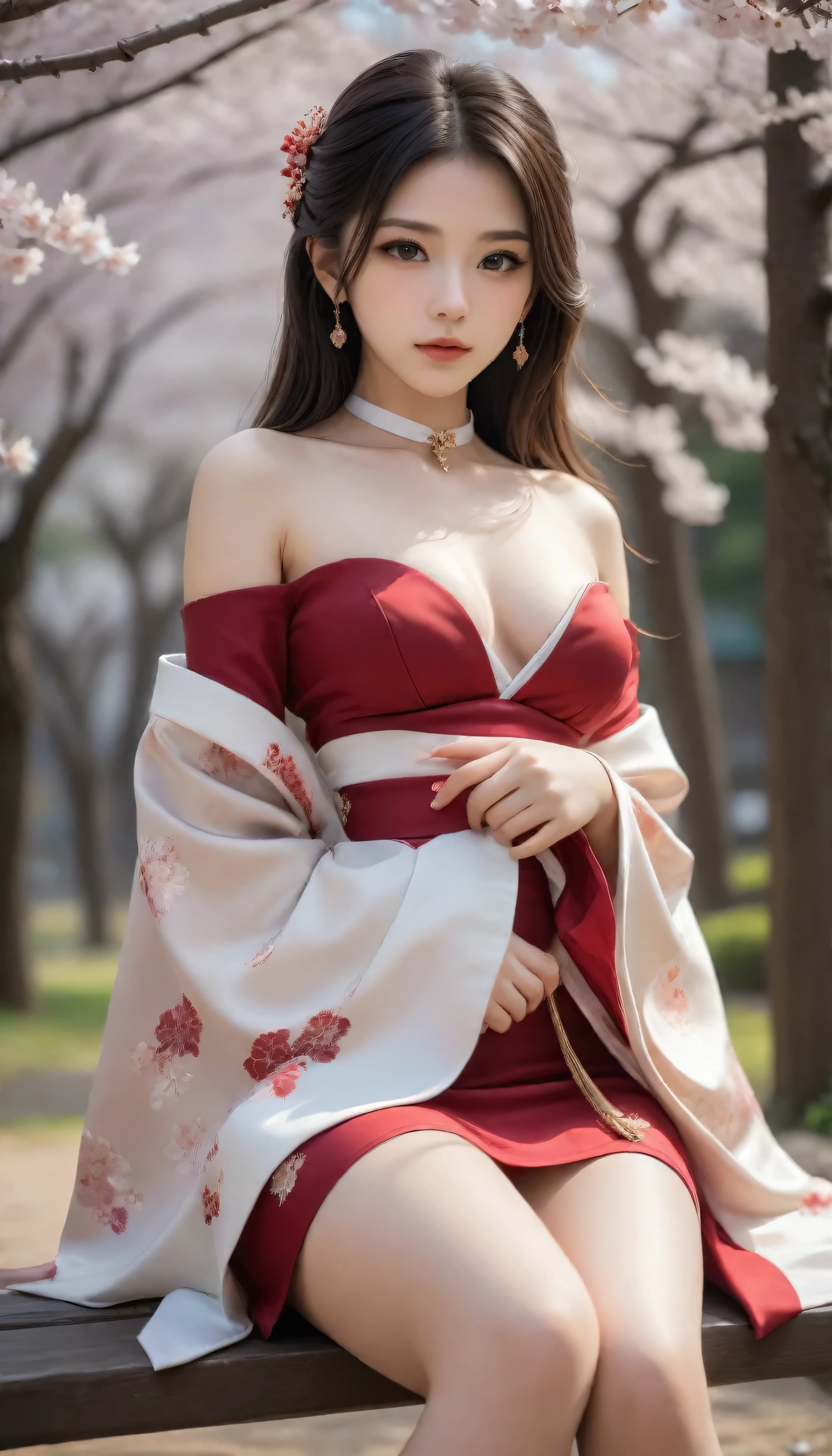 8k, Ultra-high resolution, Highest quality, masterpiece, Rule of thirds photograph,surreal, photograph, 1 Girl, (16 years old:1.3), pretty girl, Cute Face, Beautiful Eyes in Every Detail, Detailed,masterpiece,One Girl:1.2,Japan Female Teachers,full body,furious,Black Hair,long hair,shiny hair,Super Beautiful Girl 4,((1 girl:1.4)),Shine, Natural skin texture、(Stylish clothes:1.4),Pencil Skirt,(The highest rank of ceremonial attire:1.4)、Formal wear,Attractive girl、16 years old、(Perfect female body:1.4)、(Girl portrait photograph:1.4)、(Photorealistic images:1.4),Fantasy art,(Beautiful Face:1.4),Beautiful and attractive eyes、Beautiful Eyes、(Tight waist:1.4)、(9 Beautiful girls with perfect body proportions:1.4),Red lips,(choker:1.4、necklace:1.4、Earrings:1.4),Looking at the audience,(((Ideal body type))),A-cup small breasts :2,、Portraiture:2、Perfect Anatomy、Vividly detailed、detailed,Fashion magazine cover,Thin lips,Gray background ,Perfect and beautiful face ,Perfect and cute face, Skin with attention to detail, Perfect limbs、Narrow waist,Looking at the audience,(((Ideal body type))),A cup small breasts :2,Portraiture:2,Perfect Anatomy, High resolution、High resolution、in 8K、RAWphotographgraphy、Highest quality、masterpiece、,(masterpiece),(best quality),hyper detailed,realistic,perfect anatomy,perfect face, sexy,seductive,1girl,japanese,geisha,long hair,bare shoulders,kimono,white_thighhighs, sitting,holding,swing,wind,in spring, ((Riding on a swing))、((Looking up from below)).、falling petals,cherry blossoms,(looking_at_viewer),dynamic_angle,