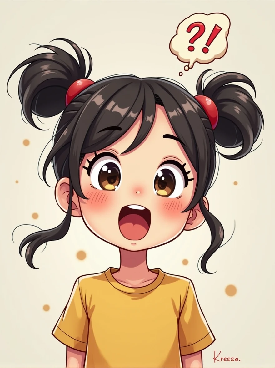 1 girl,suprised, speech bubble reads "wow!"