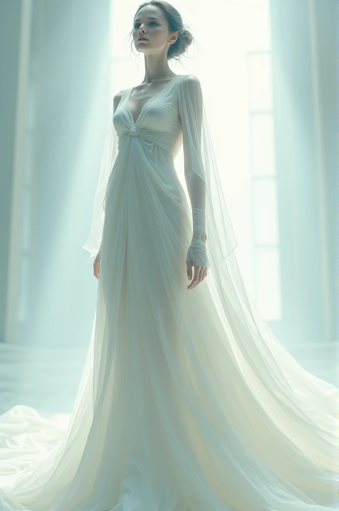 5 meter tall woman in white dress