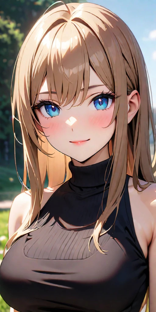 ((Highest quality、masterpiece、anime style、best quality、high resolution、8k、detailed、ultra-detailed:1.3))、Long legs:1.2, Beautiful woman with perfect figure:1.4、(Smiling:1.2), double eyelid、30-year-old female、((((One Woman,beautiful face,Beautiful face、Outdoor,upper body:1.5)))),Big Breasts、High resolution, accurate, Anatomically correct, High-resolution model, high quality, Very detailed, Ultra high definition