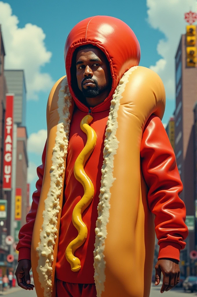 Kanye West Disguised as a Hot Dog