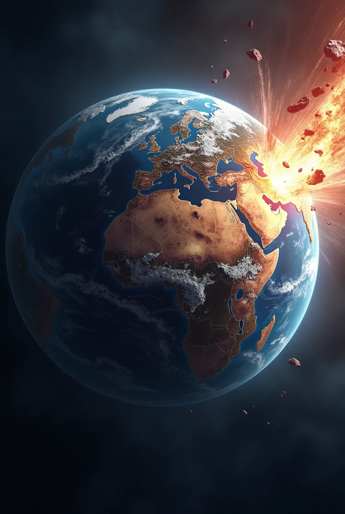 Asteroid hitting Earth 3D Animation 