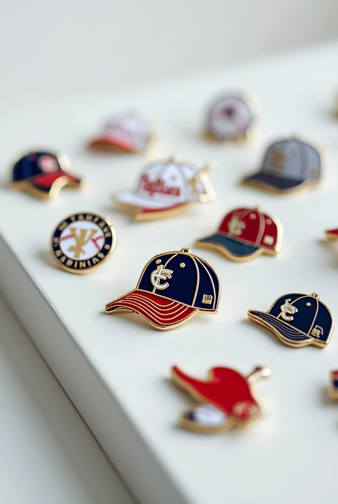 I would like you to give me an idea of how to take photos of the MLB team cap pins.